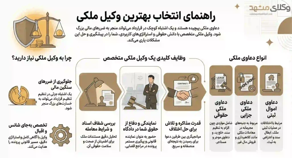 راهنمای کاربردی انتخاب وکلای ملکی در مشهد
